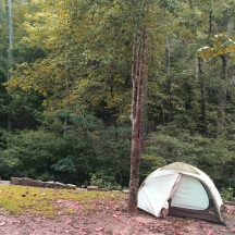First pitched tent of the trip - Hot Springs National Park, AR.